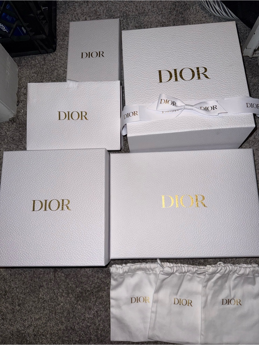 Dior boxes and pouches